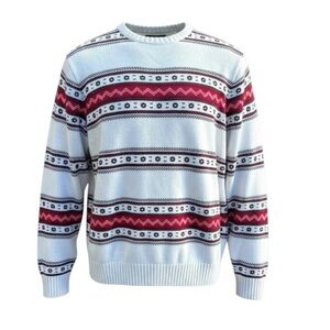 🧊 CHAPS Fair Isle Cotton Knit Sweater 🔹‎ Size L